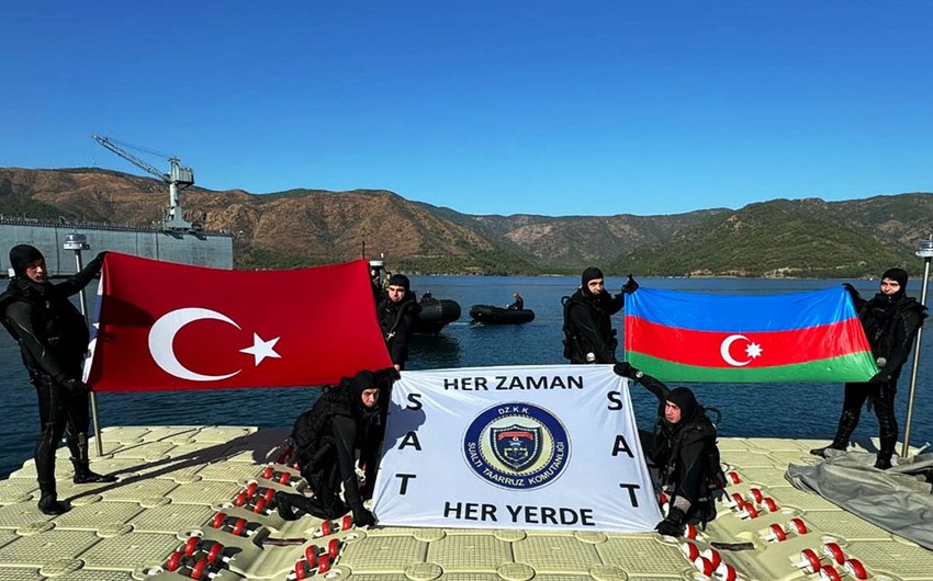 Turkiye ve Azerbaycan herbcileri xususi deniz minalarinin qurasdirilmasi uzre tapsiriqlar icra edibler