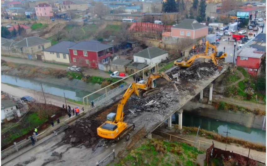 Sumqayit seherini Saray qesebesi ile birlesdiren korpunun sokuntusune baslanilib