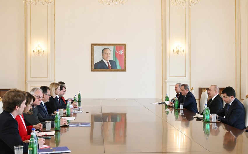 Prezident Ilham Eliyev AI-nin ali numayendesi Kaya Kallasi qebul edib