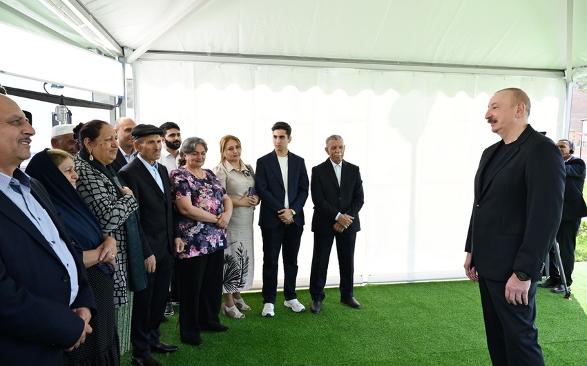 Prezident Ilham Eliyev: Azad olunan erazilerde berpa edilen seher ve kendlerin sayi 15-e catib