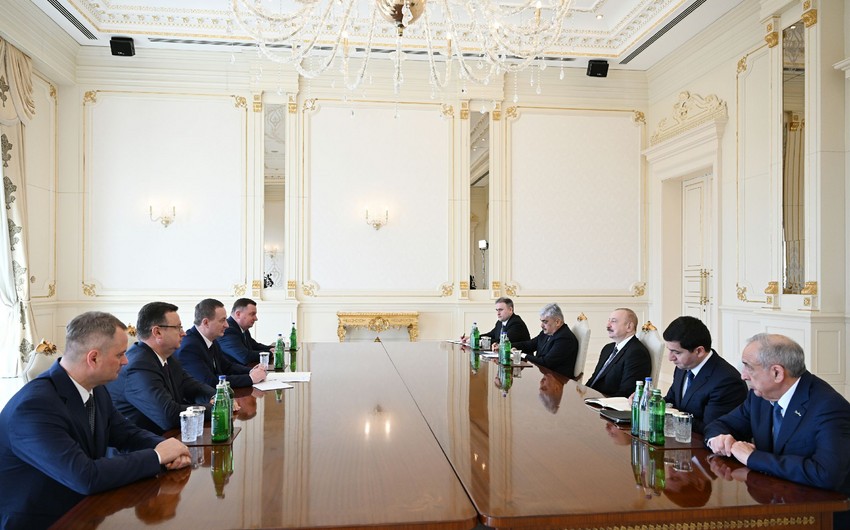 Prezident Ilham Eliyev Belarusun Bas nazirini qebul edib