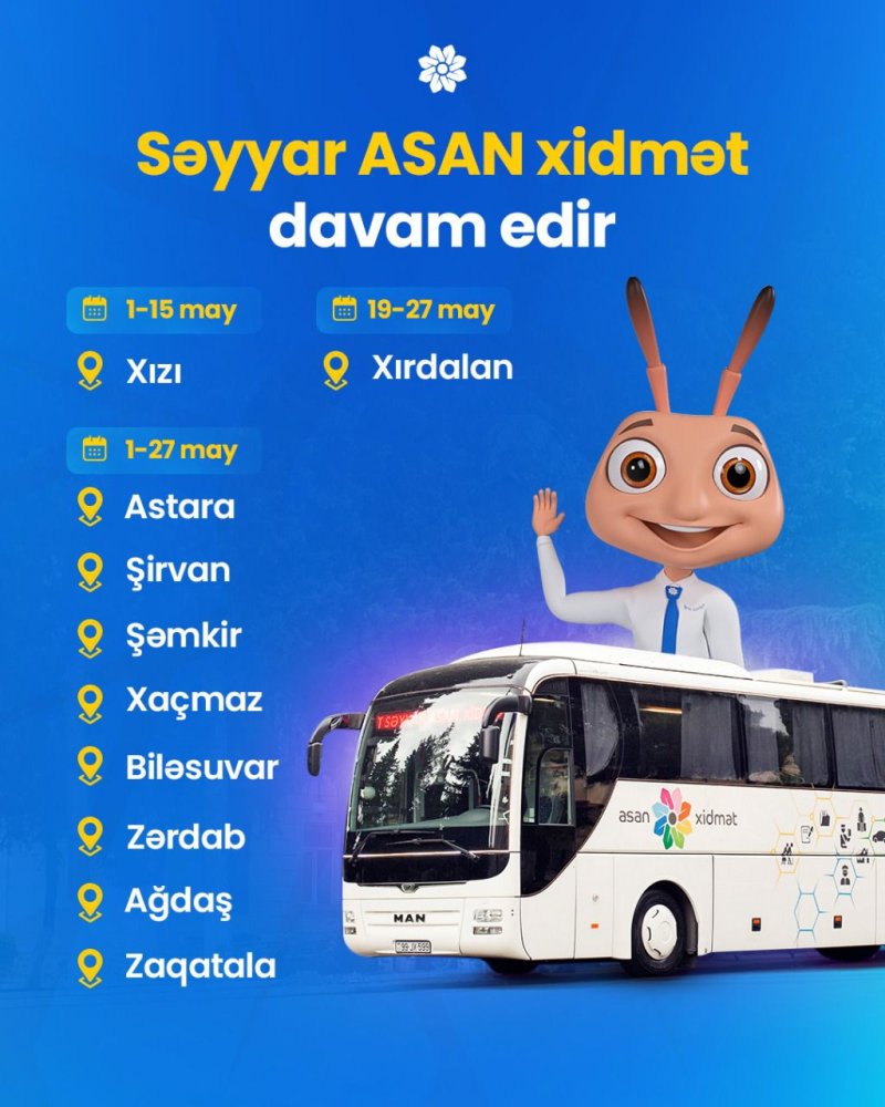 Seyyar ASAN xidmet davam edir.