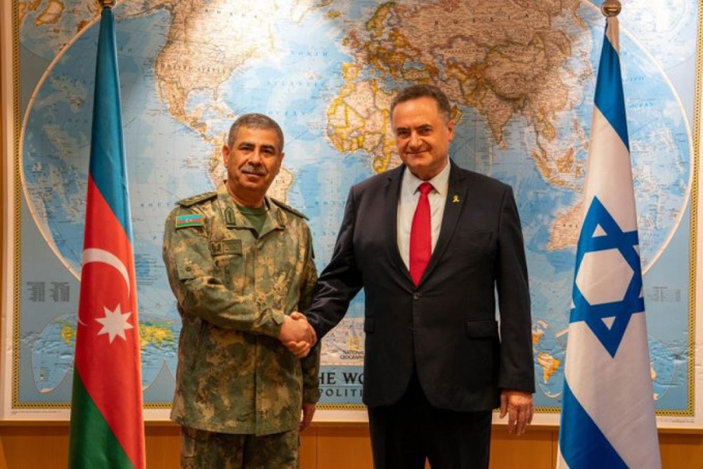 Zakir Hesenov Tel-Evivde Israil mudafie naziri ile gorusub