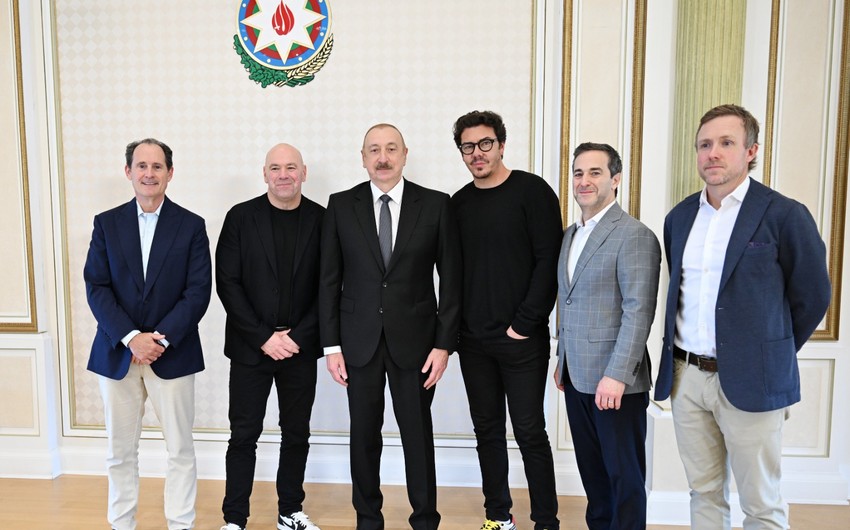 Prezident Ilham Eliyev UFC-nin prezidentini qebul edib