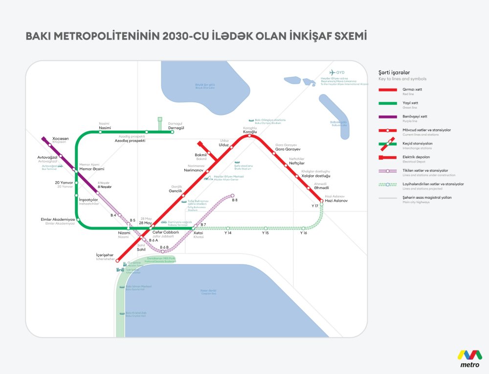 Baki Metropoliteni yeni metro stansiyalarinin tikintisi ile bagli layihelendirilme islerine start verib