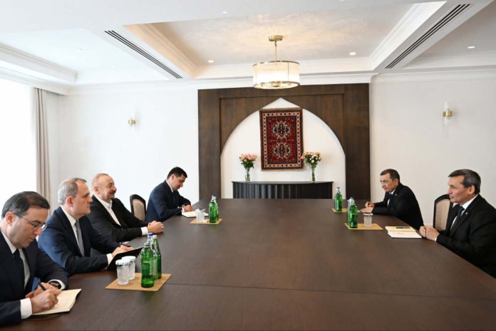 Azerbaycan Prezidenti Xankendide Turkmenistan Nazirler Kabineti Sedrinin muavinini qebul edib