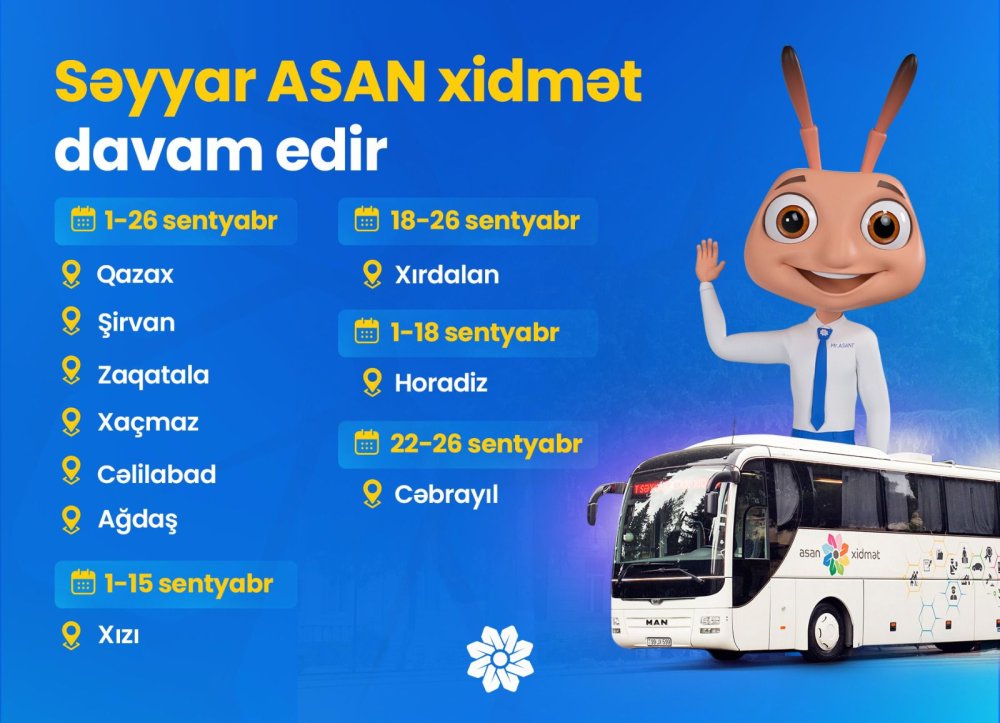 Seyyar ASAN xidmetin regionlarda fealiyyeti davam edir