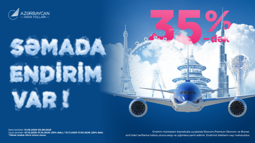 AZAL turizm gunune ozel endirim kampaniyasi elan edir