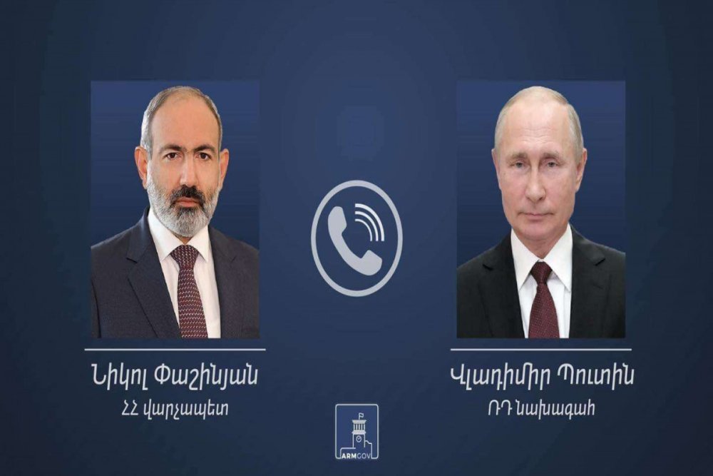 Pasinyan ile Putin arasinda telefon danisigi olub