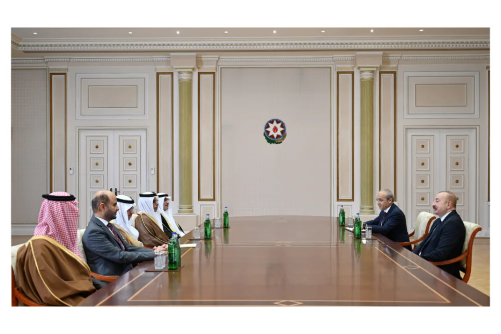 Prezident Ilham Eliyev Ereb Koordinasiya Qrupuna daxil olan uzv qurumlarin rehber sexslerinden ibaret numayende heyetini qebul edib