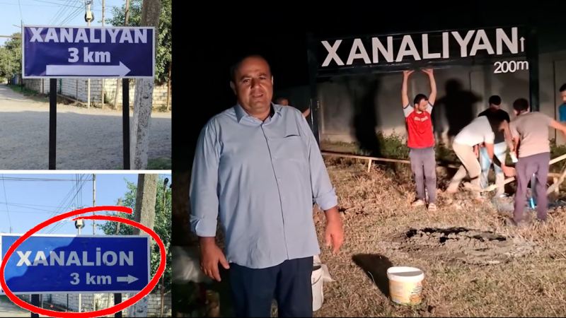 Qalmaqalli belediyye sedri kendi SSRI-nin qoydugu ada qaytardi - &quot;XANALIYAN...&quot; - VIDEO