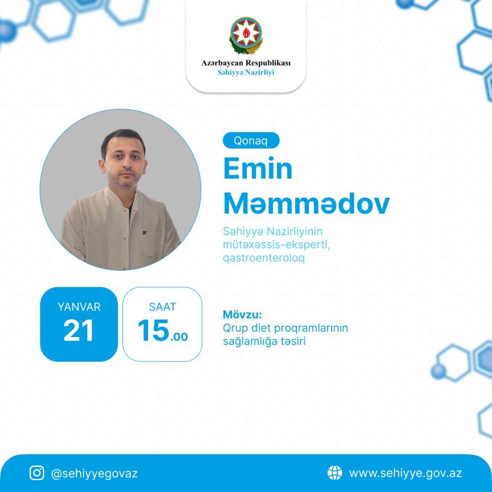 Sehiyye Nazirliyinin mutexessisi dieta proqramlari ile bagli ehaliye cagiris edib