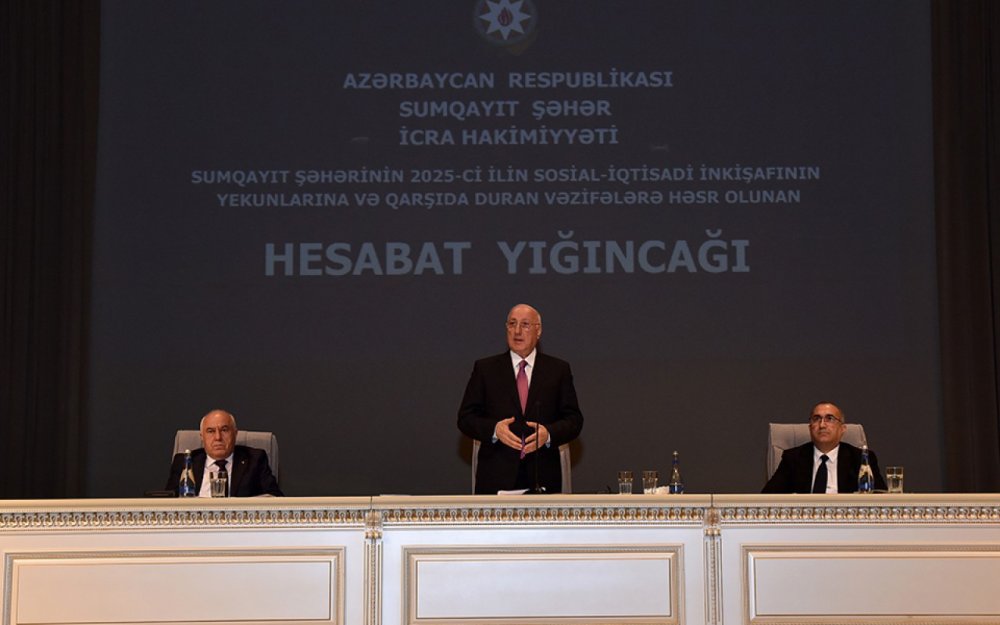 Sumqayitda oten ilin yekunlari ile bagli hesabat yigincagi kecirildi -&nbsp;FOTOLAR